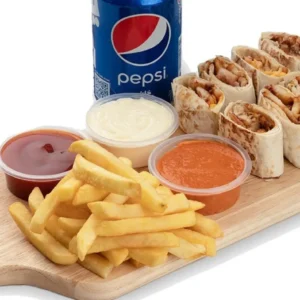mix shawarma meal with pepsi